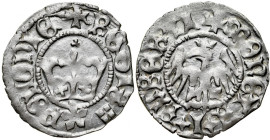 Jan Olbracht 1492-1501, Półgrosz, Kraków, Av.: Korona, Rv.: Orzeł jagielloński.