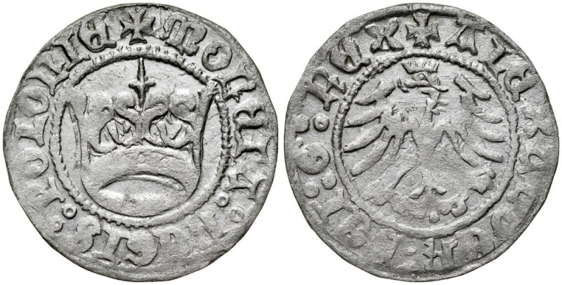 Aleksander Jagiellończyk 1501-1506, Półgrosz, Kraków. Kop. 389, atrakcyjna sztuk...