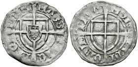 Zakon Krzyżacki, Michał Kuchmeister von Sterberg 1414-1422, Szeląg, Av.: Tarcza wielkiego mistrza, Rv.: Tarcza krzyżacka.