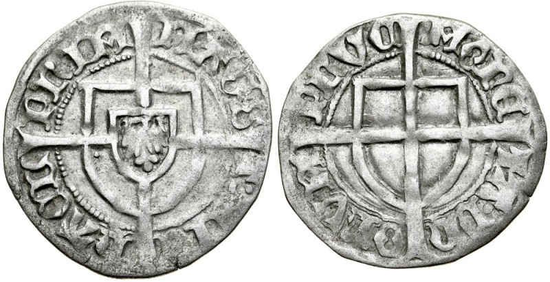 Zakon Krzyżacki, Michał Kuchmeister von Sterberg 1414-1422, Szeląg, Av.: Tarcza ...