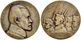 Medal autorstwa Antoniego Madejskiego wybity dla uczczenia generała Józefa Hallera.