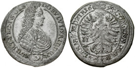 Śląsk, Księstwo Wirtembersko-Oleśnickie, Sylwiusz Fryderyk 1668-1697, 3 krajcary 1695 II-T, Oleśnica.