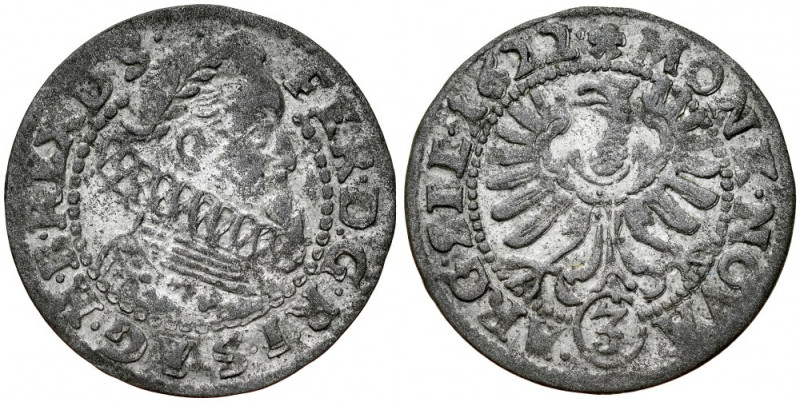 Śląsk, Ferdynand II 1620-1637, 3 krajcary 1622, Wrocław, Stany Śląskie. Herinek ...