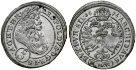 Śląsk, Leopold I 1657-1705, 3 krajcary 1696 MMW, Wrocław.