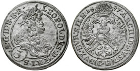 Śląsk, Leopold I 1657-1705, 3 krajcary 1697 CB, Brzeg.