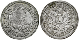 Śląsk, Leopold I 1657-1705, Krajcar 1672 SHS, Wrocław.