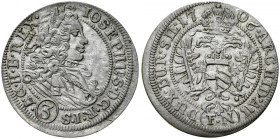 Śląsk, Józef I 1705-1711, 3 krajcary 1706 FN, Wrocław.