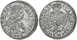 Śląsk, Józef I 1705-1711, 3 krajcary 1710 FN, Wrocław.