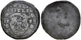 Gdańsk, Żeton 1558, jednostronny, A.: Renesansowy kartusz z herbem Prus Królewskich, nad nim napis: WAL / ZEICHEN / 15-58, po bokach kwiaty. Multipla....