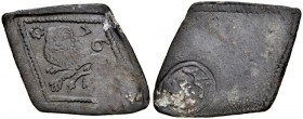 Gdańsk, Żeton 1576, jednostronny, A.: Leżący lew, w polu cyfry 7-6 oraz ozdobniki z kwiatów. Rv.: Nabity kartusz z gmerkiem, nad nim litery AVS, Multi...