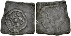 Gdańsk, Żeton 1645, A.: Centralnie herb gdańska, po bokach litery A-S / M-B /16-45. Rv.: Prawdopodobnie ostatki podobnej marki z ubiegłych lat.
