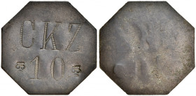 Gdańsk, Żeton XIX-XX w., jednostronny, A.: W polu litery CKZ / 10.