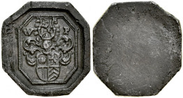 Gdańsk, Żeton XVII w., A.: Herb szlachecki, nad nim litery W-P.