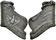 Gdańsk, Żeton XVII w., jednostronny, A.: Fragment sztandaru z orłem..