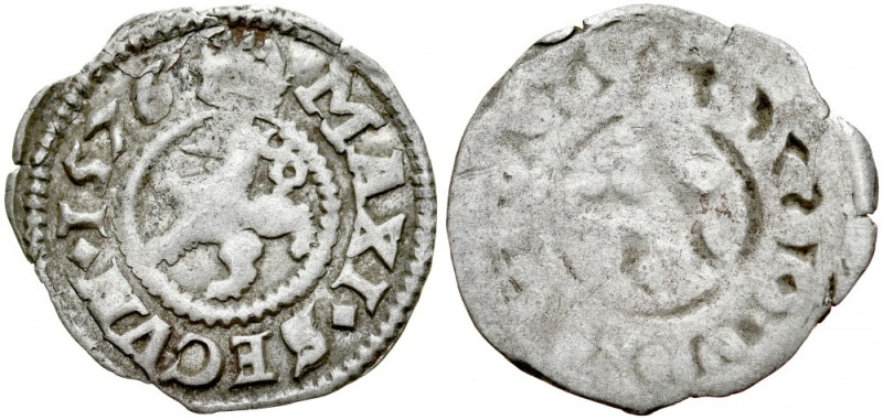 Czechy, Maximilian II 1564-1576, Bily peniz 1576, Kutna Hora. MKC 260, Donebauer...