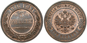 Russia, Mikołaj II 1894-1917, 3 kopiejki 1916, St. Petersburg.