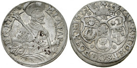 Transilvania, Michał Apafi 1661-1690, XII denaros garas 1673, Brasov. Kronstadt.