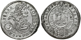 Hungary, Leopold I 1657-1705, 3 kreuzer 1698 C-H, Bratislava, Preussburg.