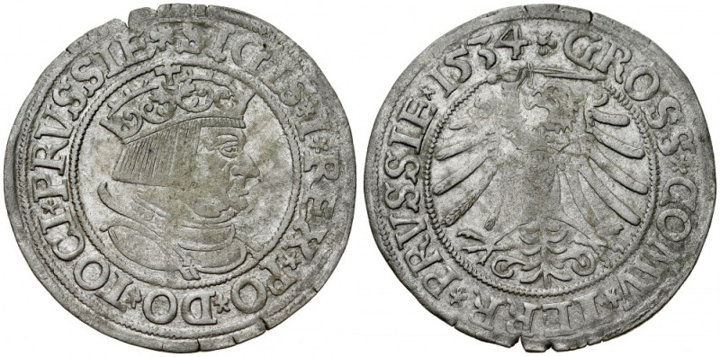 Zygmunt I Stary 1506-1548, Grosz 1534, Toruń. Kop. 3090, Gum. 530, połysk mennic...