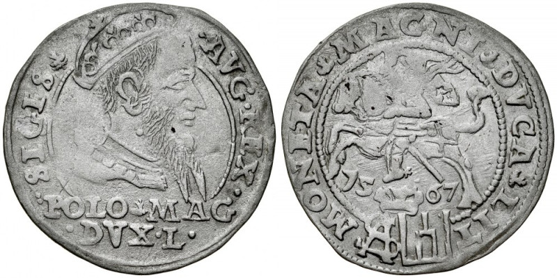 Zygmunt II August 1545-1572, Grosz na stopę polską 1567, Wilno. Kop. 3286, Ivana...