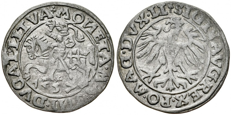 Zygmunt II August 1545-1572, Półgrosz 1557, Wilno. R. Kop. 3250, Ivanauskas 4SA8...