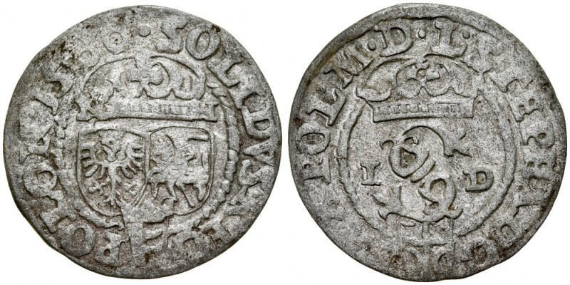 Stefan Batory 1576-1586, Szeląg 1586 N-H, Olkusz. Kop. 483, Gum. 678, patyna.
...