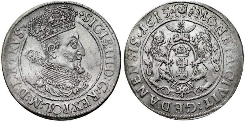 Zygmunt III 1587-1632, Ort 1615 S-A, Gdańsk. Kop. 7489, Gum. 1383,&nbsp;Shatalin...