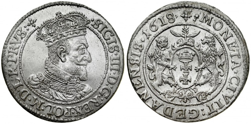 Zygmunt III 1587-1632, Ort 1618 S-B, Gdańsk. Kop. 7494,&nbsp; Gum. 1386, Shatali...