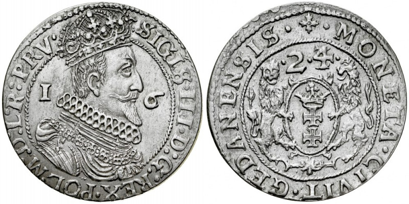 Zygmunt III 1587-1632, Ort 1624, Gdańsk. Kop. 7505, Gum. 1392, Shatalin G24b-I-1...