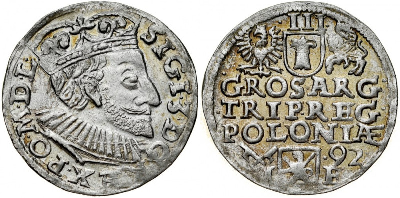 Zygmunt III 1587-1632, Trojak 1592, Poznań. Kop. 954, Iger P.92.3.a, Gum. 1003, ...