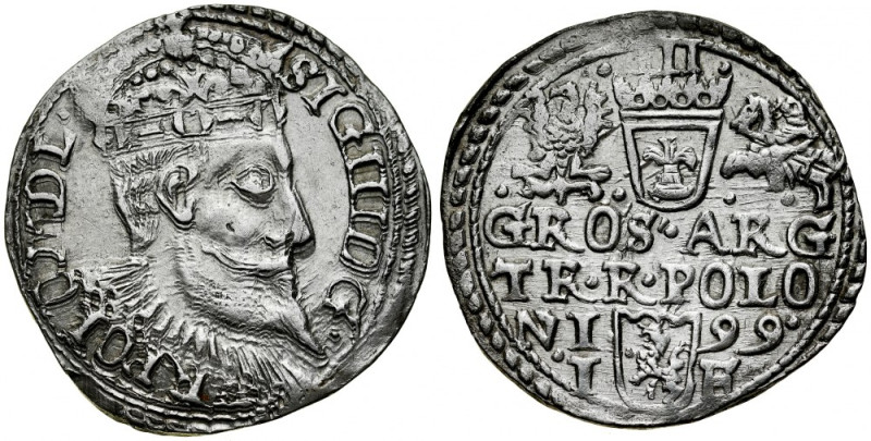 Zygmunt III 1587-1632, Trojak 1599, Olkusz. Kop. 1136, Iger O.99.1, Gum. 1093, t...