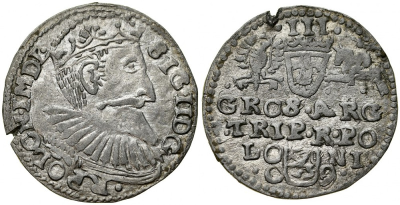 Zygmunt III 1587-1632, Trojak 09, Imitacja. Imitacja trojaka koronnego niewiadom...