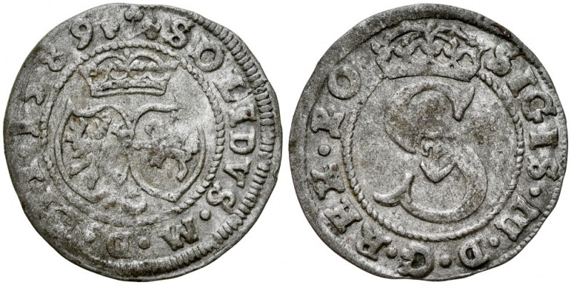 Zygmunt III 1587-1632, Szeląg 1589, Wilno. RRR. Kop. 3421 R5, Ivanauskas 2SV1-1 ...