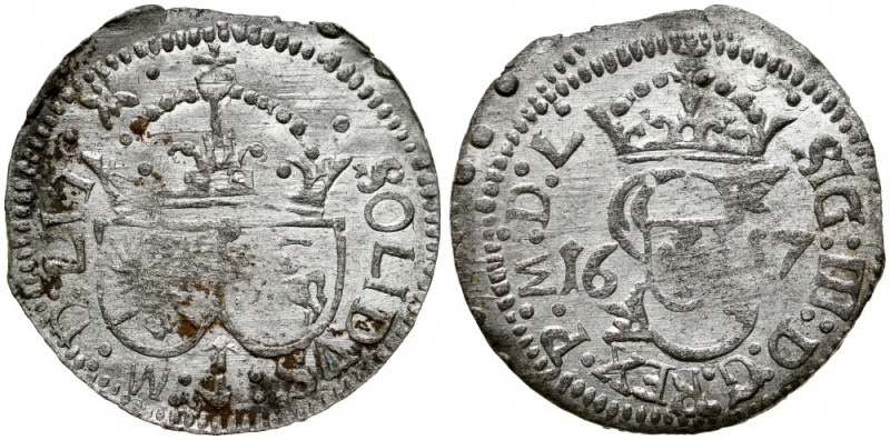 Zygmunt III 1587-1632, Szeląg 1617, Wilno. Kop. 3441, Gum. 1294, Ivanauskas 2SV5...