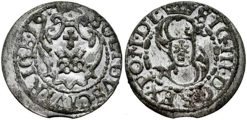 Zygmunt III 1587-1632, Szeląg 1619, Ryga. Kop. 8162, Gum. 1439, ładny egzemplarz...