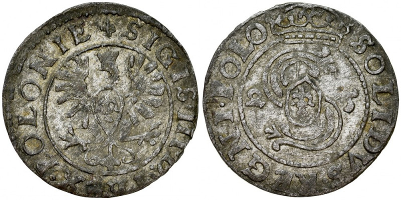 Zygmunt III 1587-1632, Szeląg 1625, Bydgoszcz. Kop. 723, Gum. 903, patyna.

Gr...