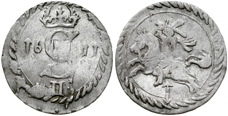 Zygmunt III 1587-1632, Dwudenar 1611, Wilno. Kop. 3400, Gum. 1276, połysk mennic...