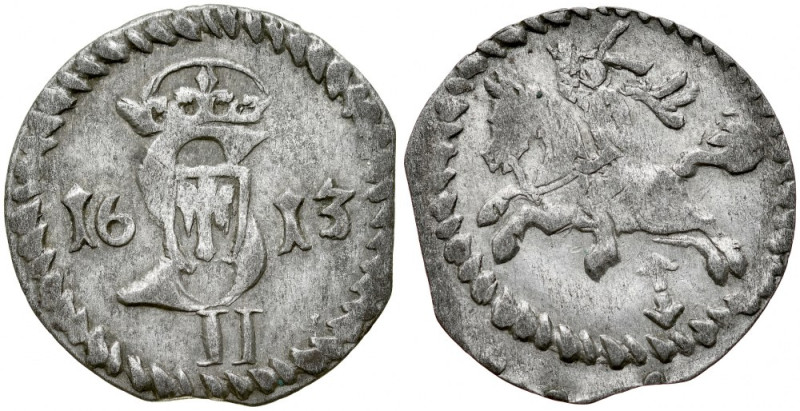 Zygmunt III 1587-1632, Dwudenar 1613, Wilno. Kop. 3406, Gum. 1279, Ivanauskas -,...