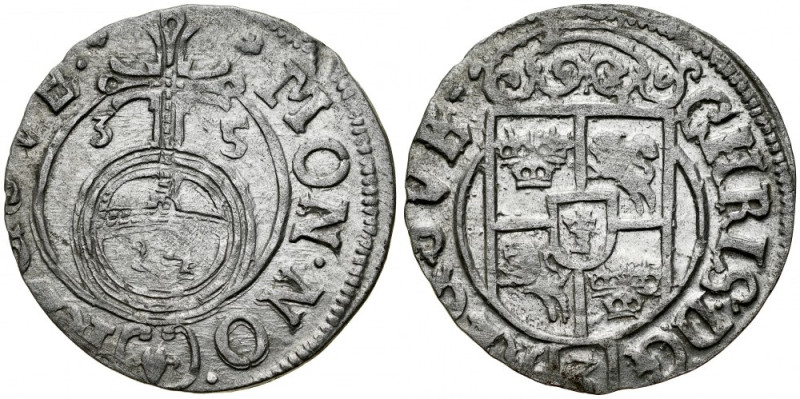 Krystyna 1632-1654, Półtorak 1635, Elbląg Kop. 9651 R4, AHL 12a, połysk menniczy...
