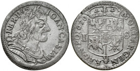 Jan II Kazimierz 1649-1668, Ort 1650, Wschowa. R3. MOET zamiast MONETA.