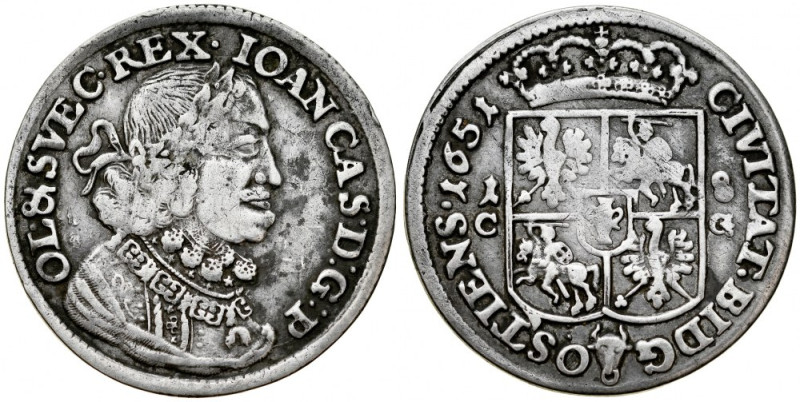 Jan II Kazimierz 1649-1668, Ort 1651 C-G, Bydgoszcz. Kop. 1710 R3, Gum. 1728,&nb...