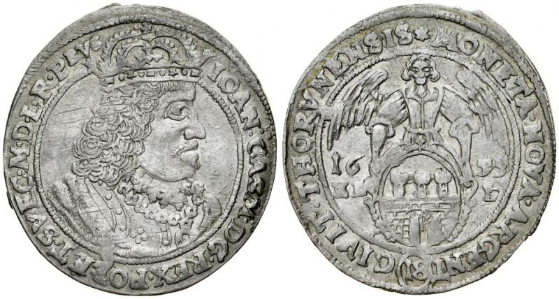 Jan II Kazimierz 1649-1668, Ort 1655 HI-L, Toruń. Kop. 8320, Gum. 1944, Shatalin...