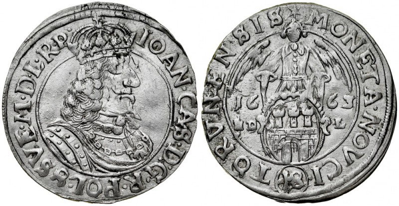 Jan II Kazimierz 1649-1668, Ort 1663 HD-L, Toruń. Kop. 8327, Gum. 1946, Shatalin...