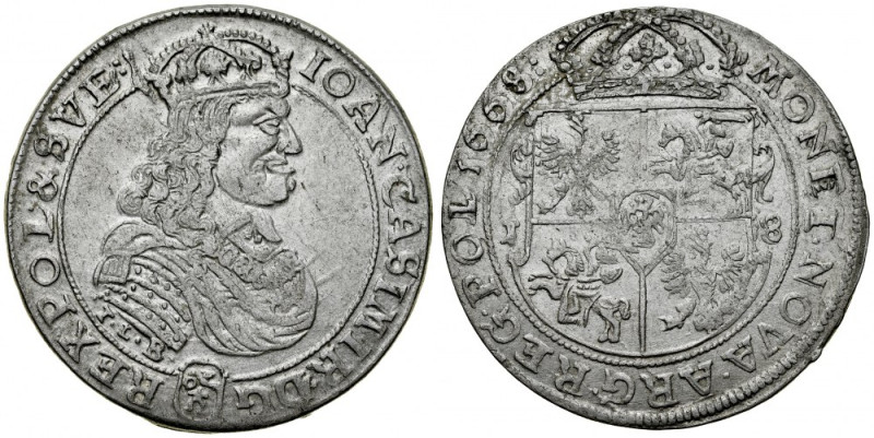 Jan II Kazimierz 1649-1668, Ort 1668 TLB, Bydgoszcz. Kop. 1774, Gum. 1764,&nbsp;...