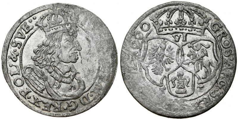 Jan II Kazimierz 1649-1668, Szóstak 1660 T-T, Bydgoszcz. Kop. 1618, Gum. 1692, f...