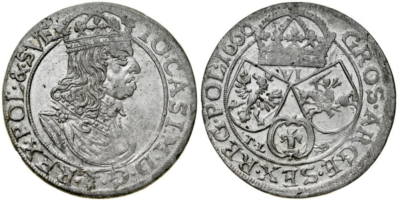 Jan II Kazimierz 1649-1668, Szóstak 1660 TL-B, Kraków. Kop. 1622, Gum. 1689, pię...