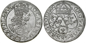Jan II Kazimierz 1649-1668, Szóstak 1660 TL-B, Kraków.