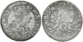 Jan II Kazimierz 1649-1668, Szóstak 1661 GB-A, Lwów. Oznaczenie nominału V1.