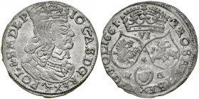 Jan II Kazimierz 1649-1668, Szóstak 1661 N-G, Poznań.