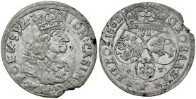 Jan II Kazimierz 1649-1668, Szóstak 1662 A-T, Kraków? Bydgoszcz?. Niespotykana hybryda. RR.
